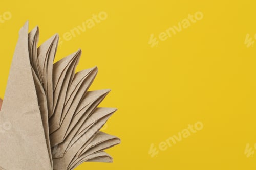 Preview: Origami Paper Abstract Element With Place For Text Or Lettering.