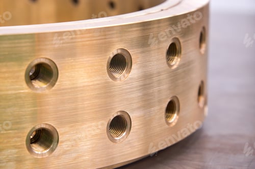 Preview: Precisely Manufactured Bronze Product, Machining And Metal Dimension Measurement.