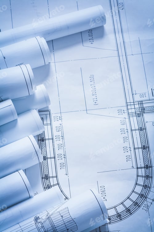 Preview: Stack Of Construction Sketches Architecture And Building Concept