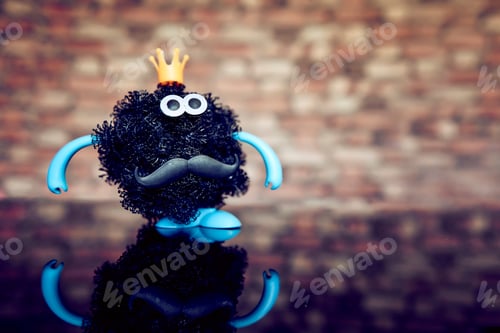 Preview: A Coronavirus Toy Figure With A Crown On Its Head.