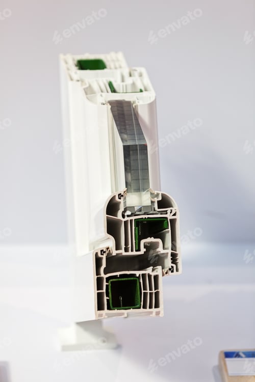 Preview: Cross-Section Aluminum Window Frames, Note Shallow Depth Of Field