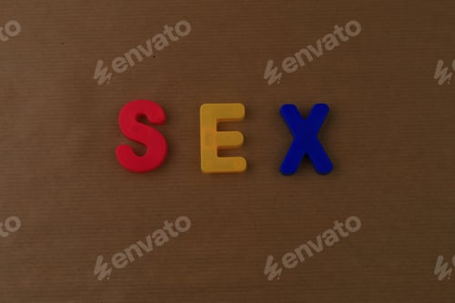 Preview: The Word Or Text Sex Written In The Alphabet With Colorful Letters On A Magnet.