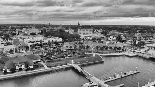 Preview: Panoramic Aerial View Of Saint Augustine At Sunset, Florida - Usa.
