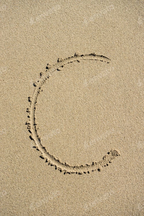 Preview: Alphabet Beach Letters, Letter C Written In Sand.