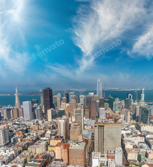 Preview: San Francisco Aerial Skyline From Helicopter On A Sunny Summer Day.