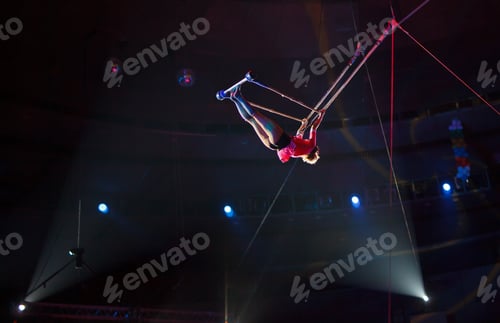 Preview: Performance Of Air Acrobats In The Circus.
