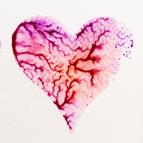 Preview: Watercolor Heart. Valentines Day Greating Card, Love, Relationship, Art, Painting.
