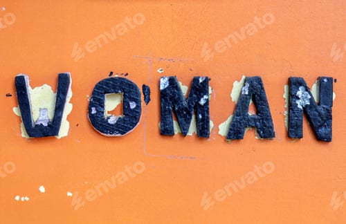 Preview: Woman Wc Sign For Restroom. Toilet Sign With Word Woman.