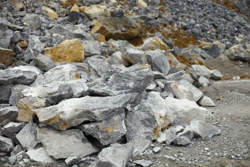 Preview: Large Stone Debris In A Limestone Quarry, Close-Up.