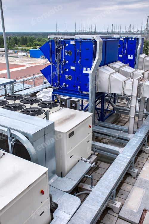 Preview: External Infrastructure Of The Microclimate Support System At A Large Industrial Site. Air