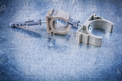 Preview: Set Of Water Pipe Fixtures On Metallic Background Construction Concept.