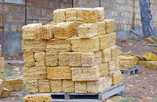Preview: Stones From Shell Rock Material On Wooden Pallets