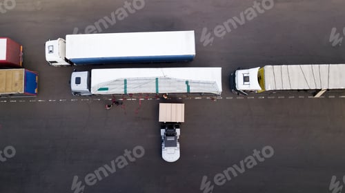 Preview: Loading A Truck In A Logistics Center Top View