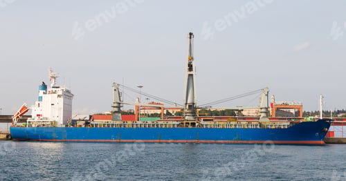 Preview: Cargo Ship Loading In A Trading Port