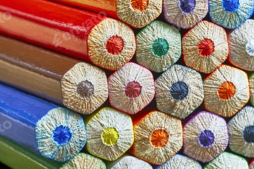 Preview: Macro Differently Colored End Of Colored Crayons