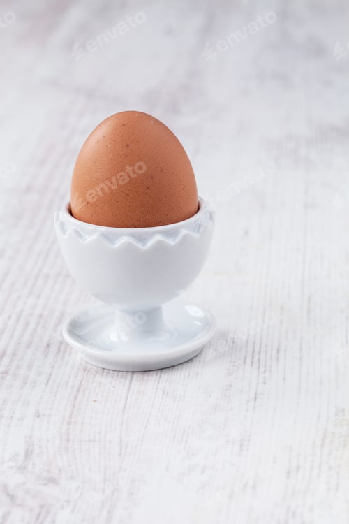 Preview: Boiled Egg Served On Elegant White Cup