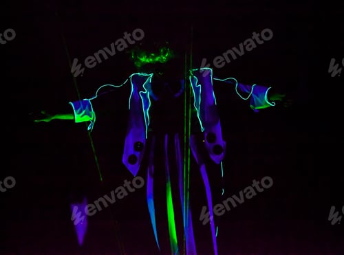 Preview: Laser Show Of A Clown In A Circus