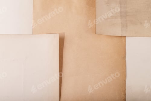 Visualização: Vários fundos de papel vintage. Vista superior, Flat Lay. Espaço de cópia