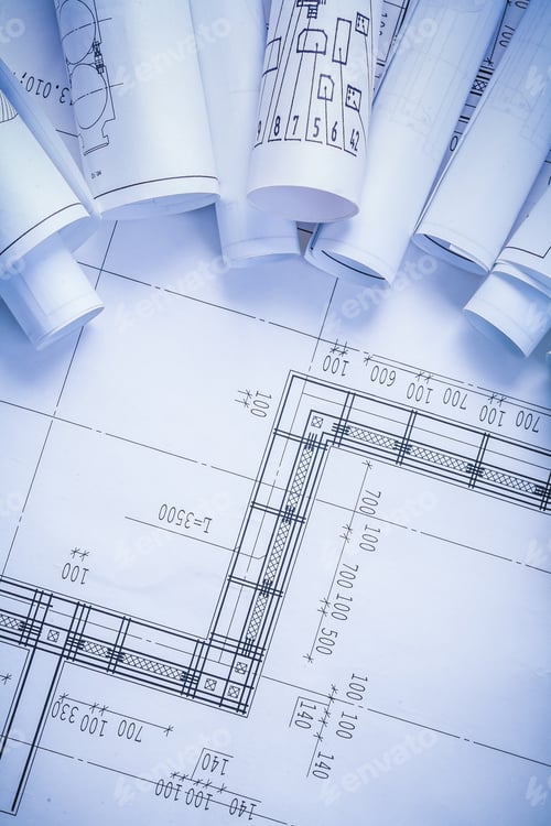 Preview: Organized Copyspace With Rolled Blueprints