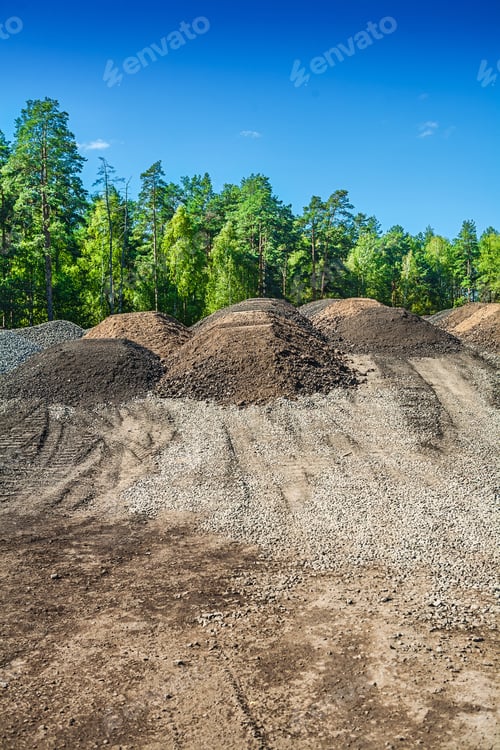 Preview: View On Piles Of Sand And Gravel In Forest