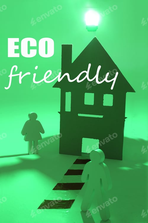 Preview: Eco-Friendly Set-Up.Illustration Of Environmentally Friendly House Set-Up