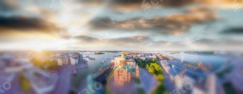 Preview: Aerial View Of Helsinki At Dusk, Finland.