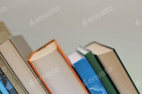 Preview: Books On The Shelf In The School Library