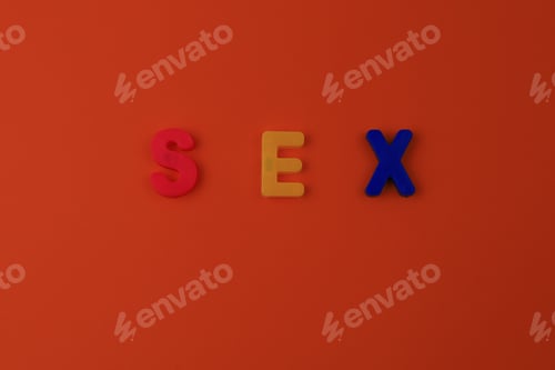 Preview: The Word Or Text Sex Written In The Alphabet With Colorful Letters On A Magnet.