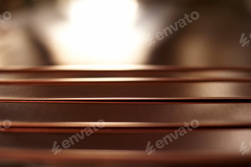 Preview: Many Copper Sheets, Warehouse Copper Plates. Close Up