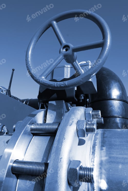 Preview: Industrial Pipelines On Pipe-Bridge Against Blue Sky