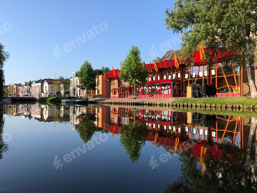 Preview: Canal Around The Old Town Of Sneek In Friesland The Netherlands