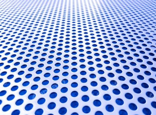 Preview: Blue Perforated Steel Plate For Background, Iron Blue Perforated Sheet Metal.