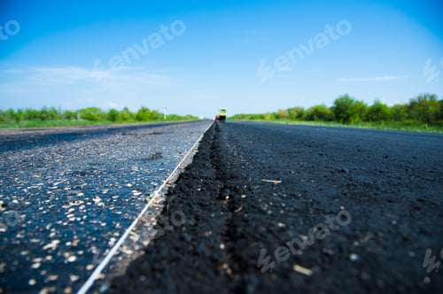 Preview: Repair Of The Old And Construction Of A New Asphalt Road. The Excavators, Graders And Road Rollers