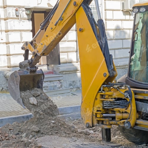 Preview: Part Of Modern Yellow Excavators Machines