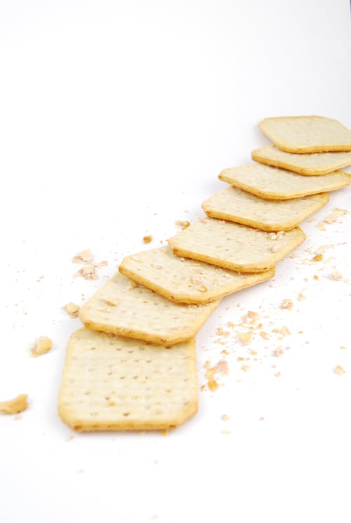 Preview: Rectangular Cheese Crackers Isolated On White Background