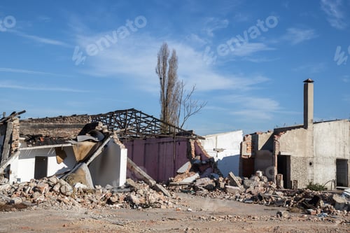 Preview: House Demolition. Ruin Of A Old Demolished House.