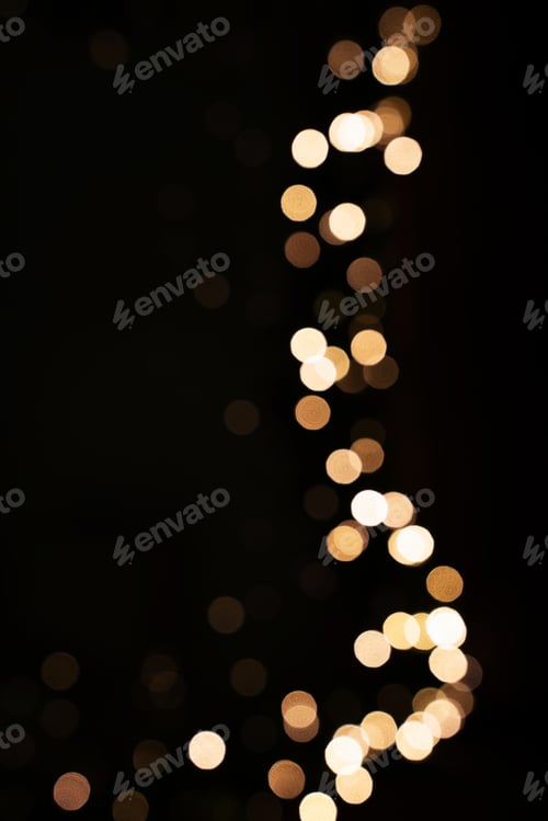 Preview: Golden Abstract Bokeh Background. Wave Shape. Bokeh Frame. Pop Art.