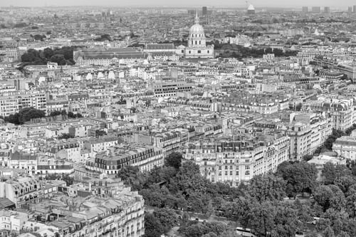 Preview: Aerial Black And White View Of Paris, France.