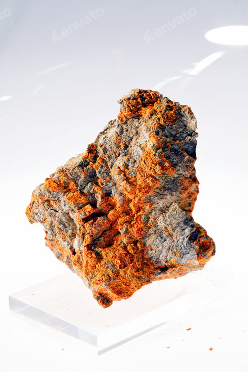 Preview: Sulphide Mineral Realgar On The White Background