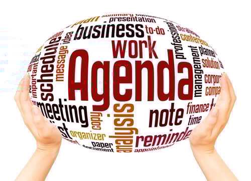 Preview: Agenda Word Cloud Hand Sphere Concept On White Background.