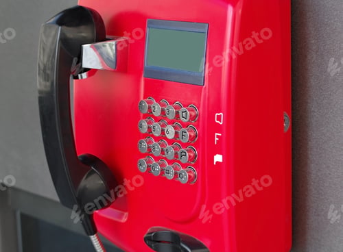 Preview: Red Public Telephone On City Streets