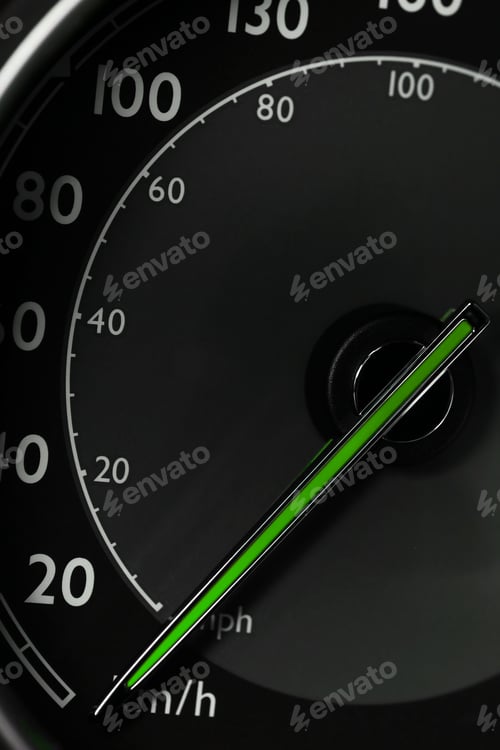 Preview: Close Up Shot Of A Speedometer In A Car