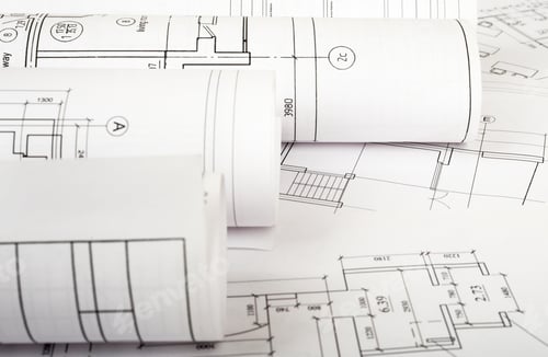 Preview: Architecture Plan And Rolls Of Blueprints