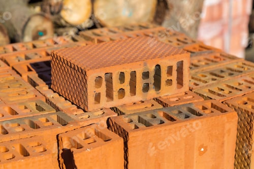Preview: Sale Of Bricks For Construction. Wholesale Base Of Building Materials. Background