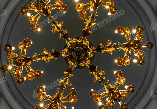 Preview: A Chandelier Seen From Below In A Church In Finland