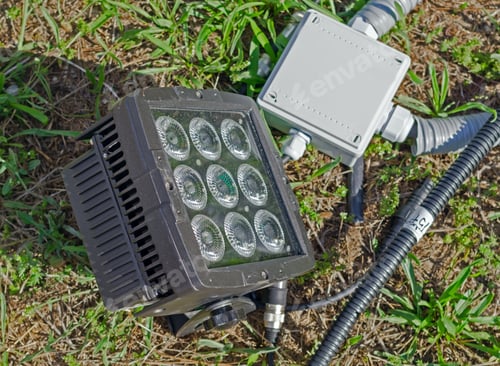 Preview: Close Up Outdoor Led Lamp On The Yard