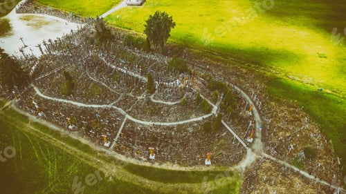 Preview: Aerial View Of Hill Of Crosses In Lithuania.