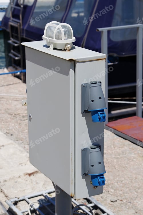 Preview: Outdoor Cabinet For Electrical Equipment On White Background