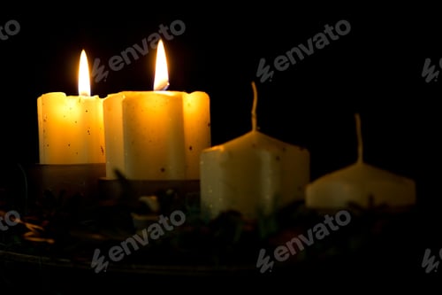 Preview: Advent Candles, Christmas Candles Background.