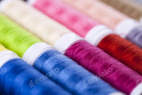Preview: Sewing Instruments, Threads, Needles, Bobbins And Materials. Studio Photo